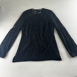 Gray Aspen Short Black Dress Women's Sz 4 Lace Long Sleeve Lace Mini Gothic